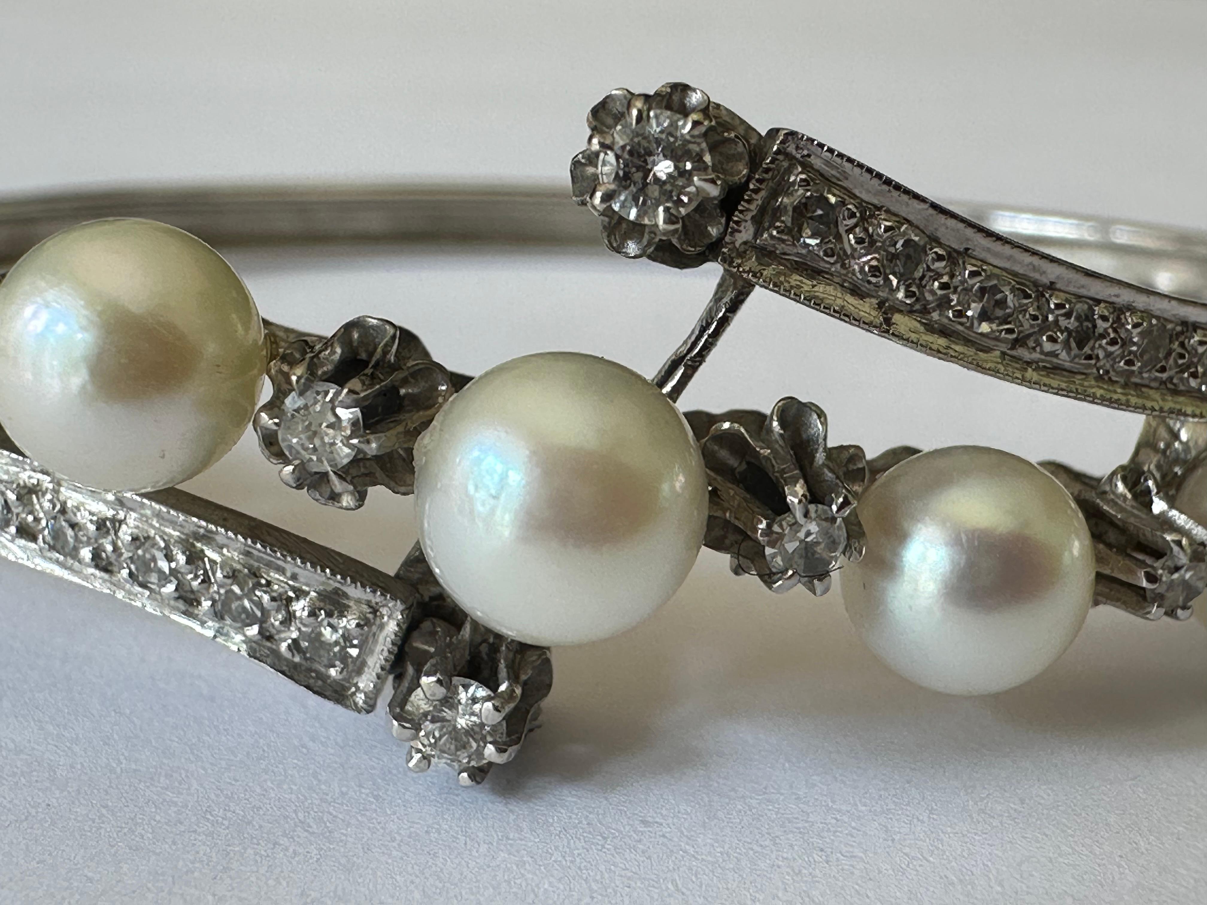 Vintage Perle und Diamant-Armreif Damen
