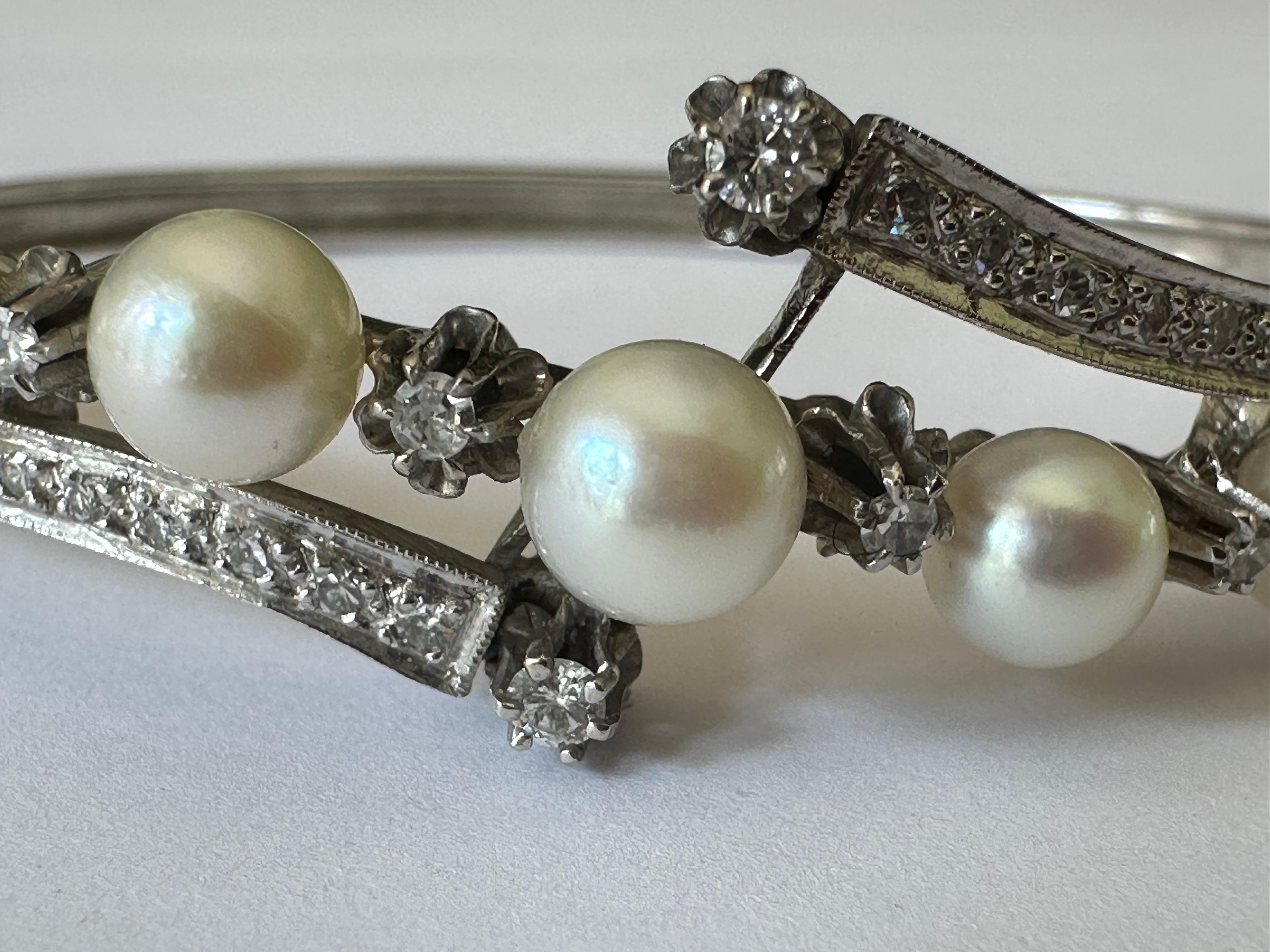Vintage Perle und Diamant-Armreif 1