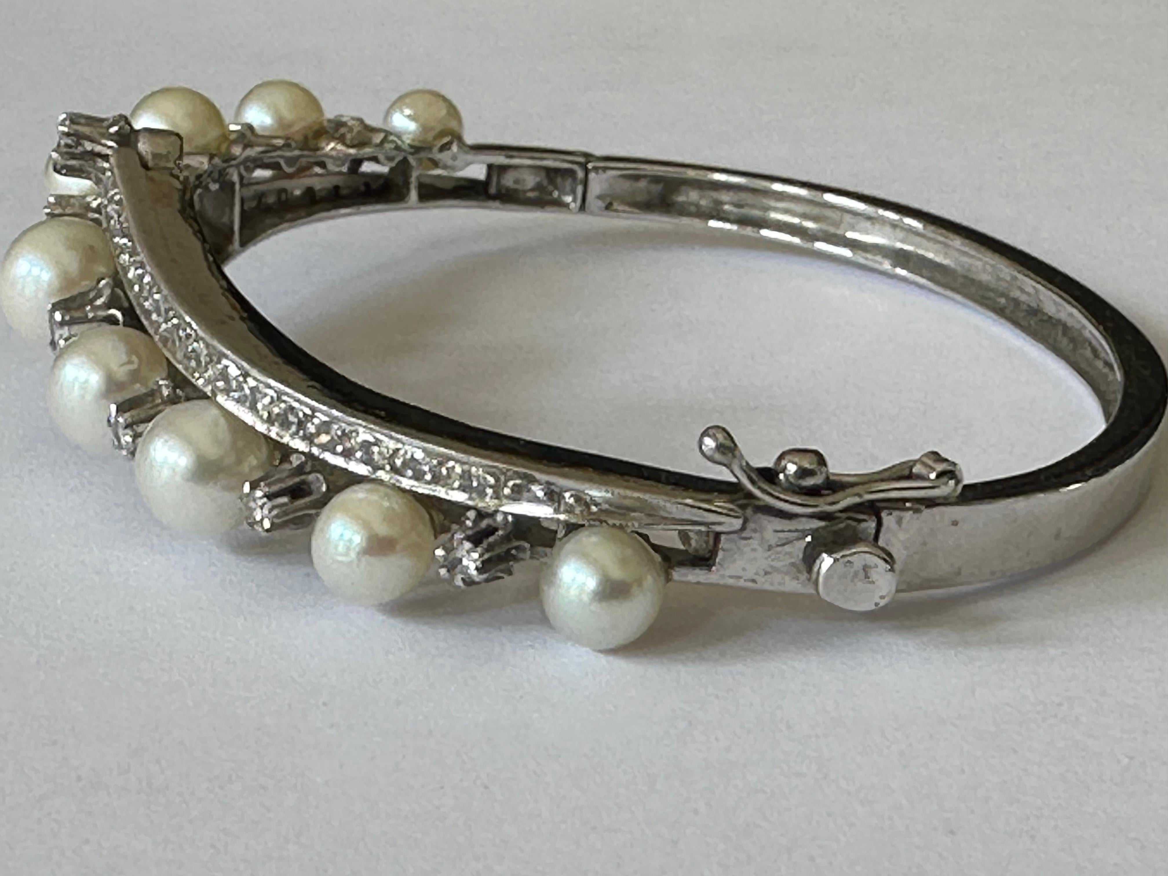 Vintage Perle und Diamant-Armreif 3