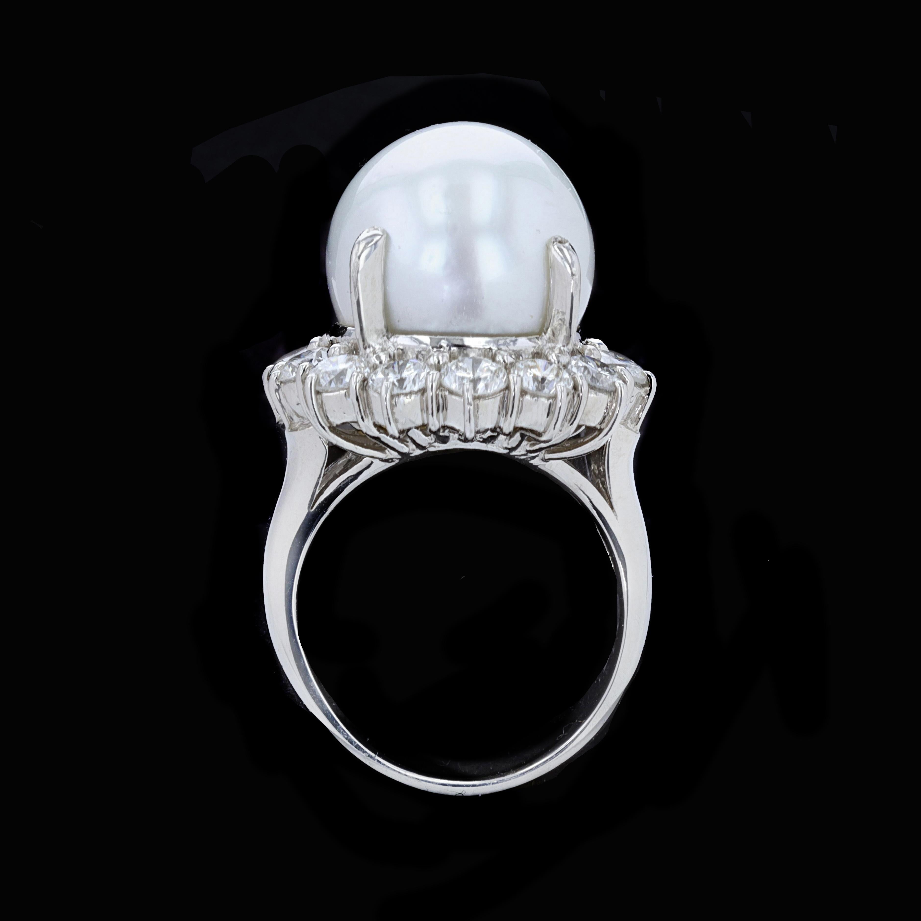 Perlen- und Diamant-Cocktailring (Romantik)