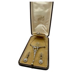 Vintage pearl and diamond set