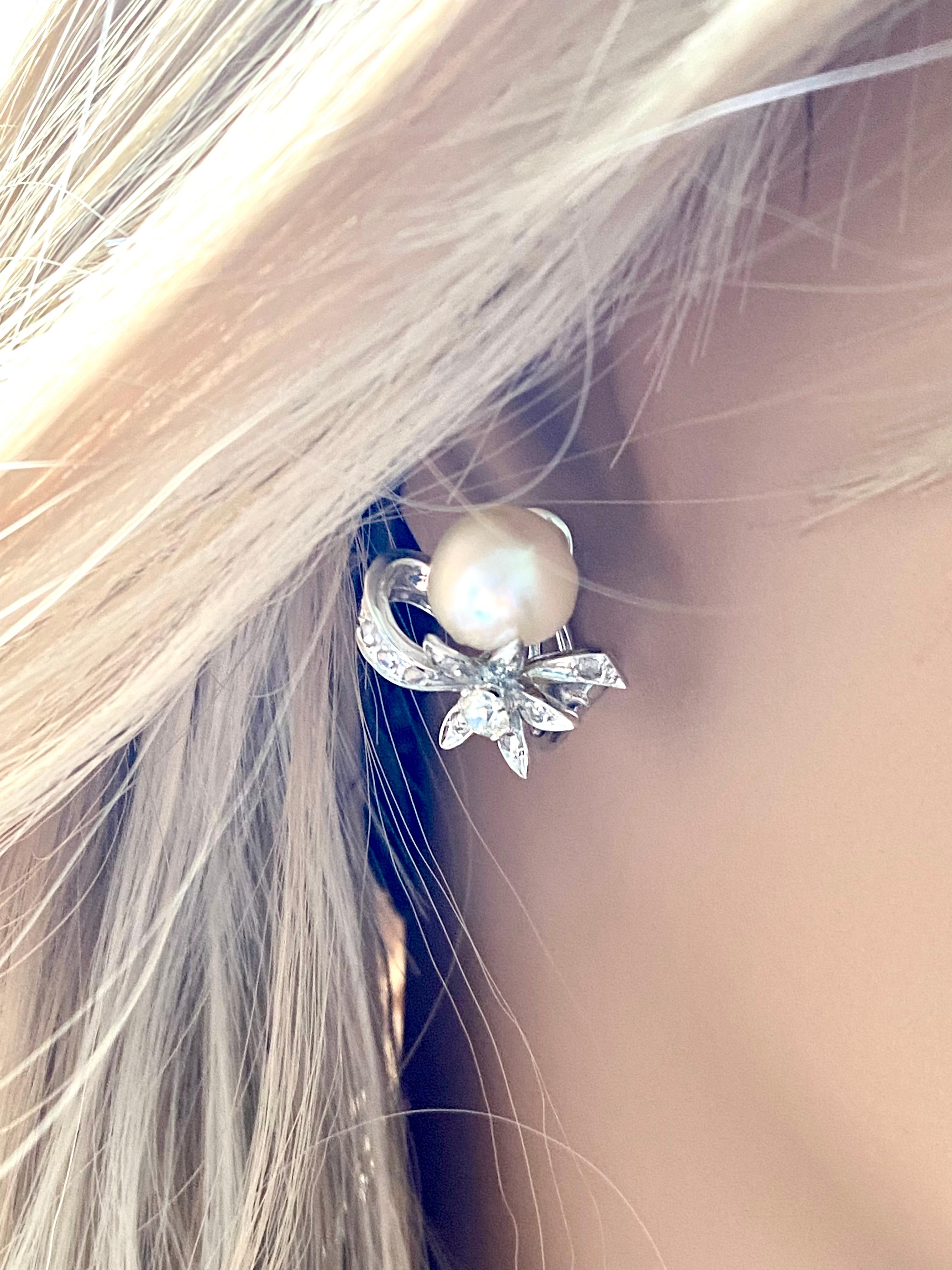 vintage pearl clip on earrings