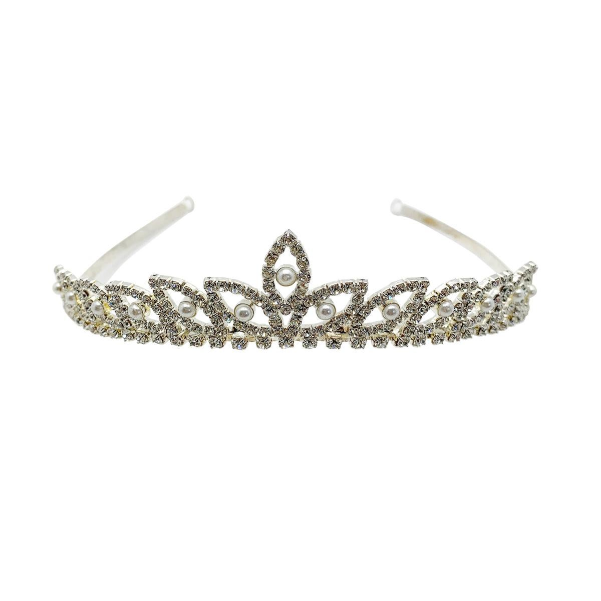 VINTAGE PEARL & crystal MARQUISE TIARA 1990s In Good Condition In Wilmslow, GB