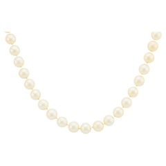 Collier vintage perle diamant or blanc 18k