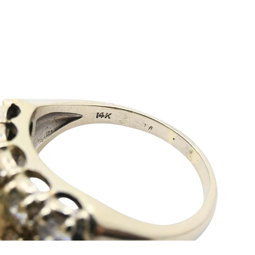 Anello vintage con perla e diamante in oro bianco 14k in vendita 4