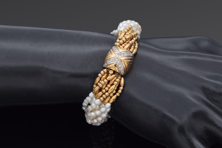 Bracelet Ancien Avec Perles - Bijou Vintage - Occasion En Bon état - Sans Marque