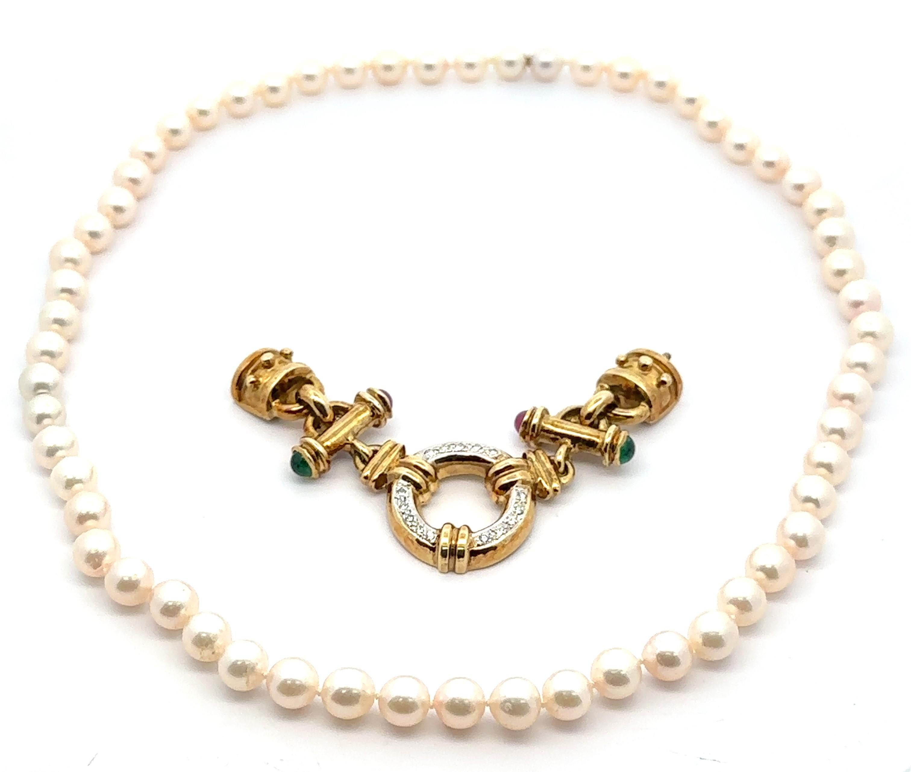 --Stone(s):--
(61) Genuine Cultured Pearls - Round Bead Shape - Strung - White Color w/ Pink Overtone - Excellent Luster - 6.5-7mm (approx.)
(15) Natural Genuine Diamonds - Round Brilliant Cut - Pave Set - Nice Brilliant White Diamonds - 0.22ctw