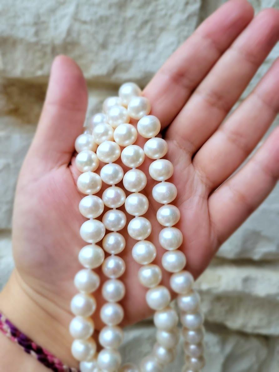 Bead Vintage Pearl Necklace For Sale