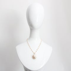 Vintage Pearl Necklace seashell necklace string of pearls mother of pearl shell