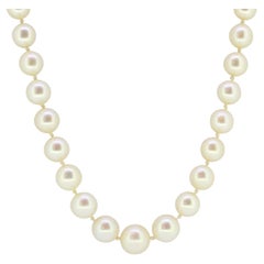 Used Pearl Necklace with Jade and Diamond Clasp