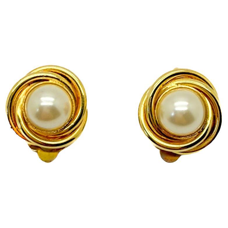 Orecchini a nido di perle vintage anni
80