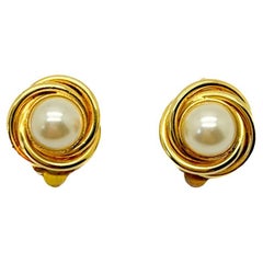 Orecchini a nido di perle vintage anni
80