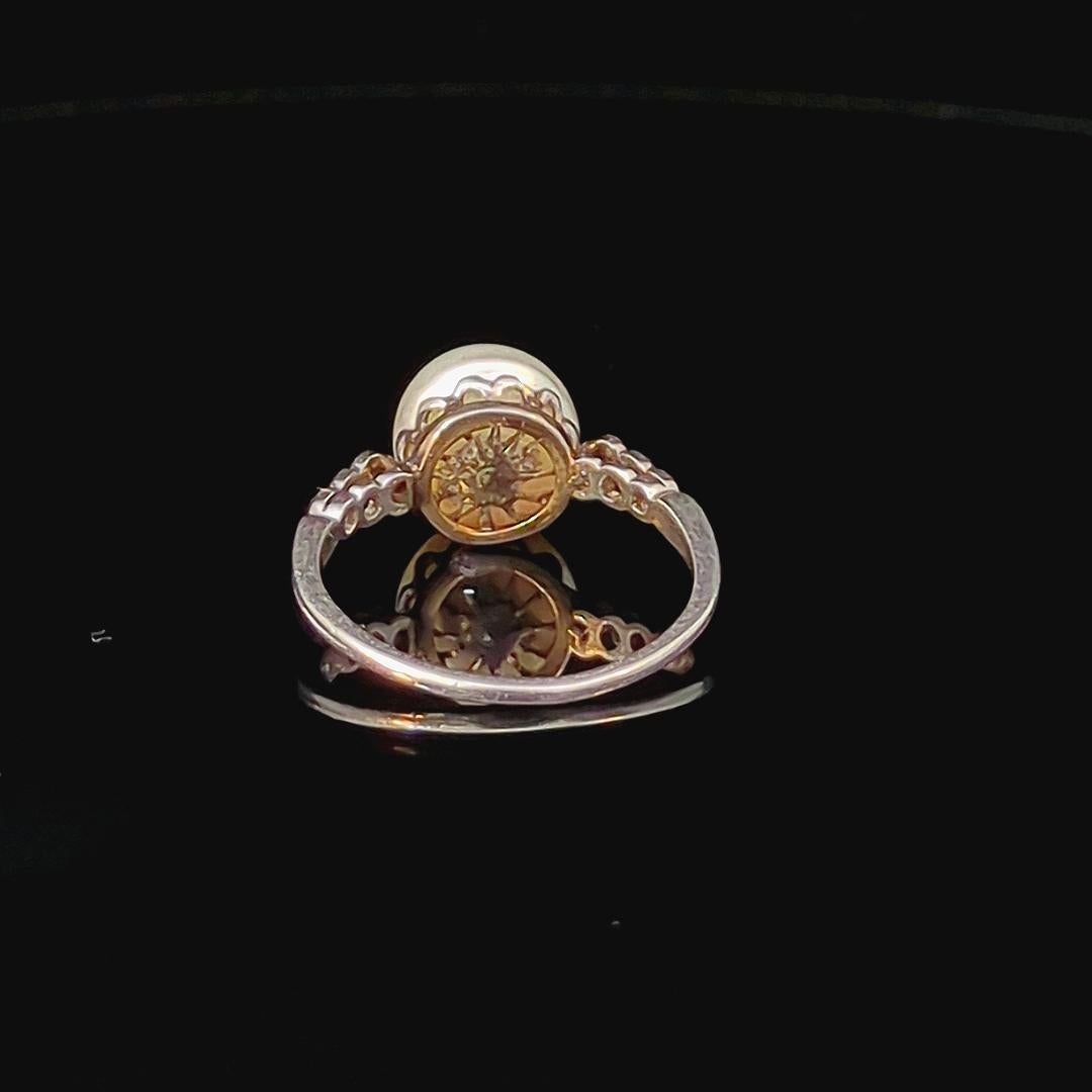 Vintage Pearl Platinum Ring im Angebot 6