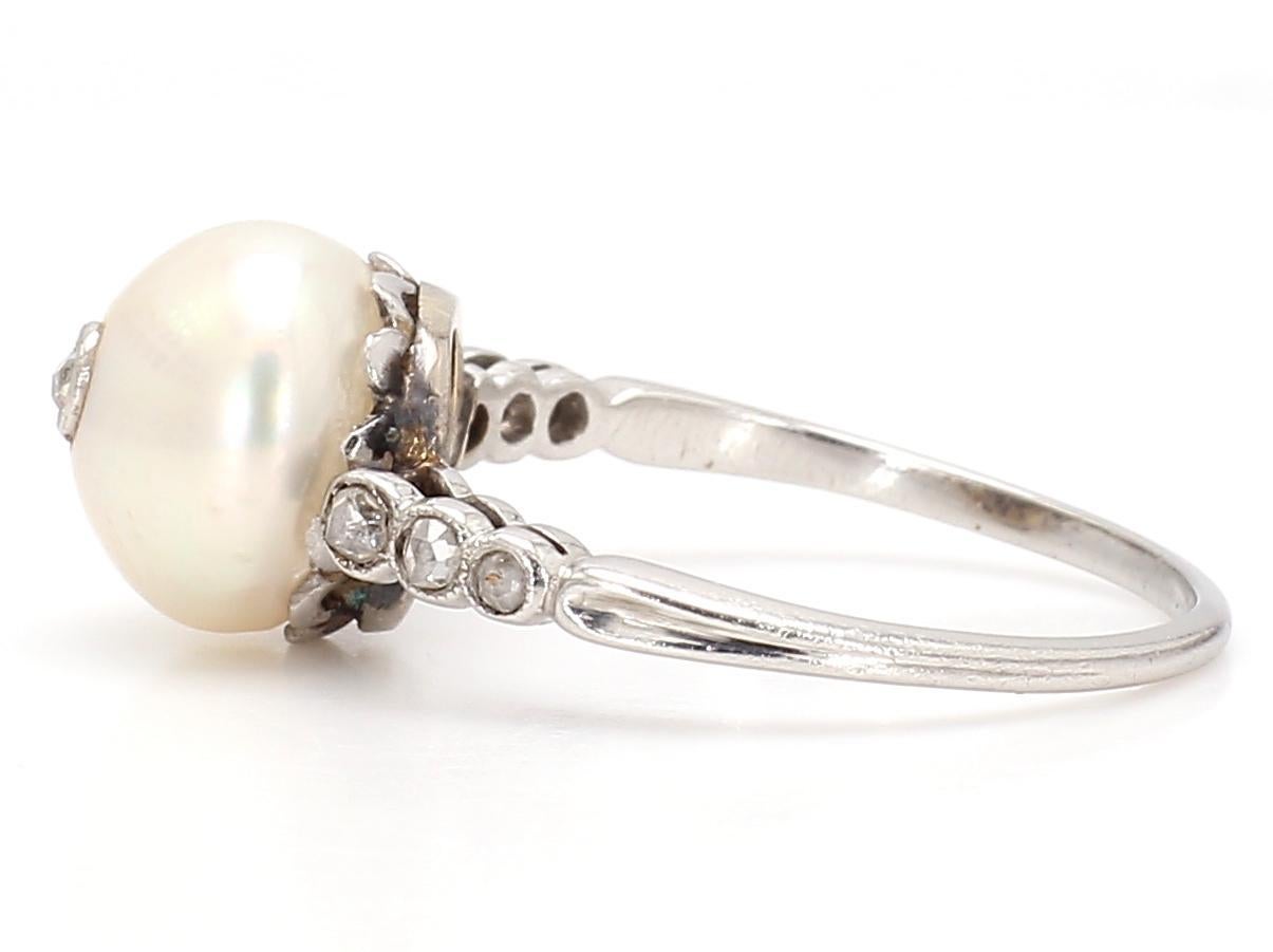 Vintage Pearl Platinum Ring im Zustand „Gut“ im Angebot in New York, NY