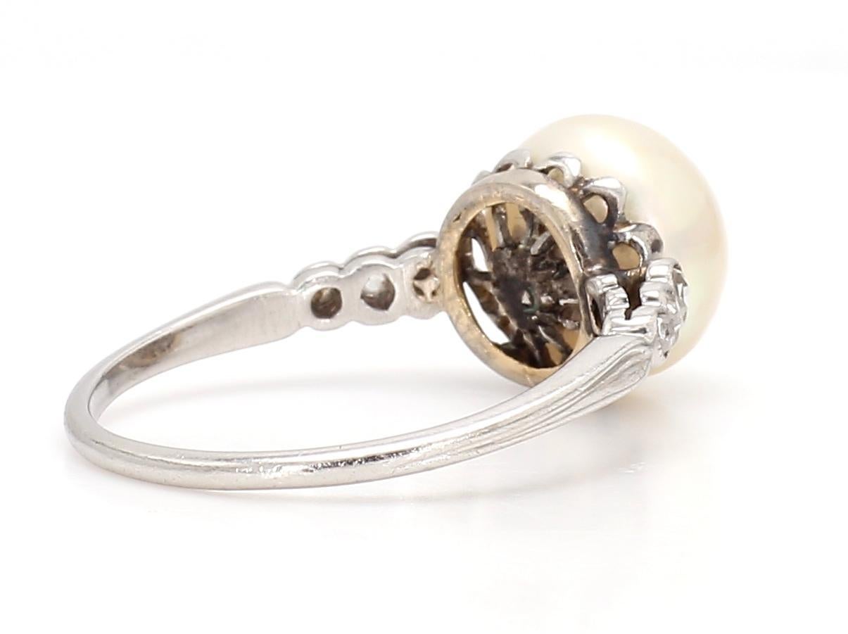 Vintage Pearl Platinum Ring im Angebot 1