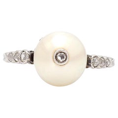 Vintage Pearl Platinum Ring
