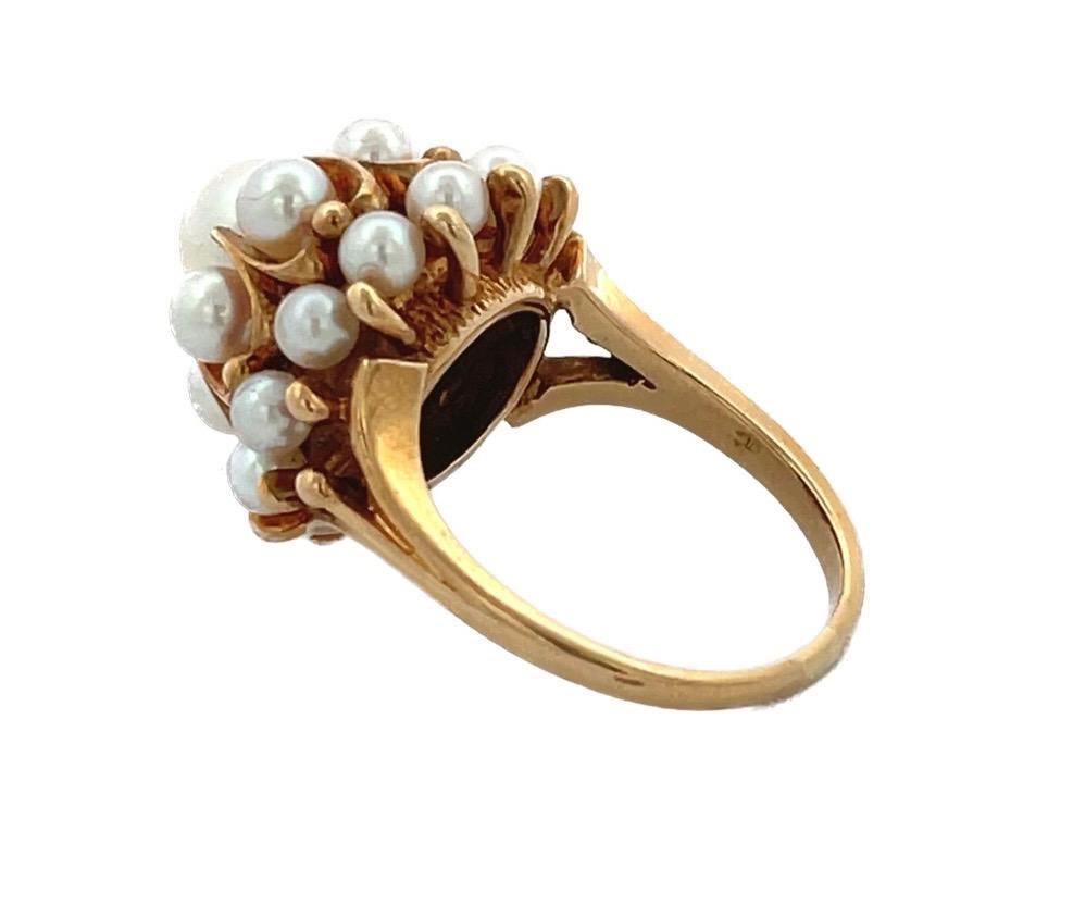 Round Cut Vintage Pearl Ring For Sale