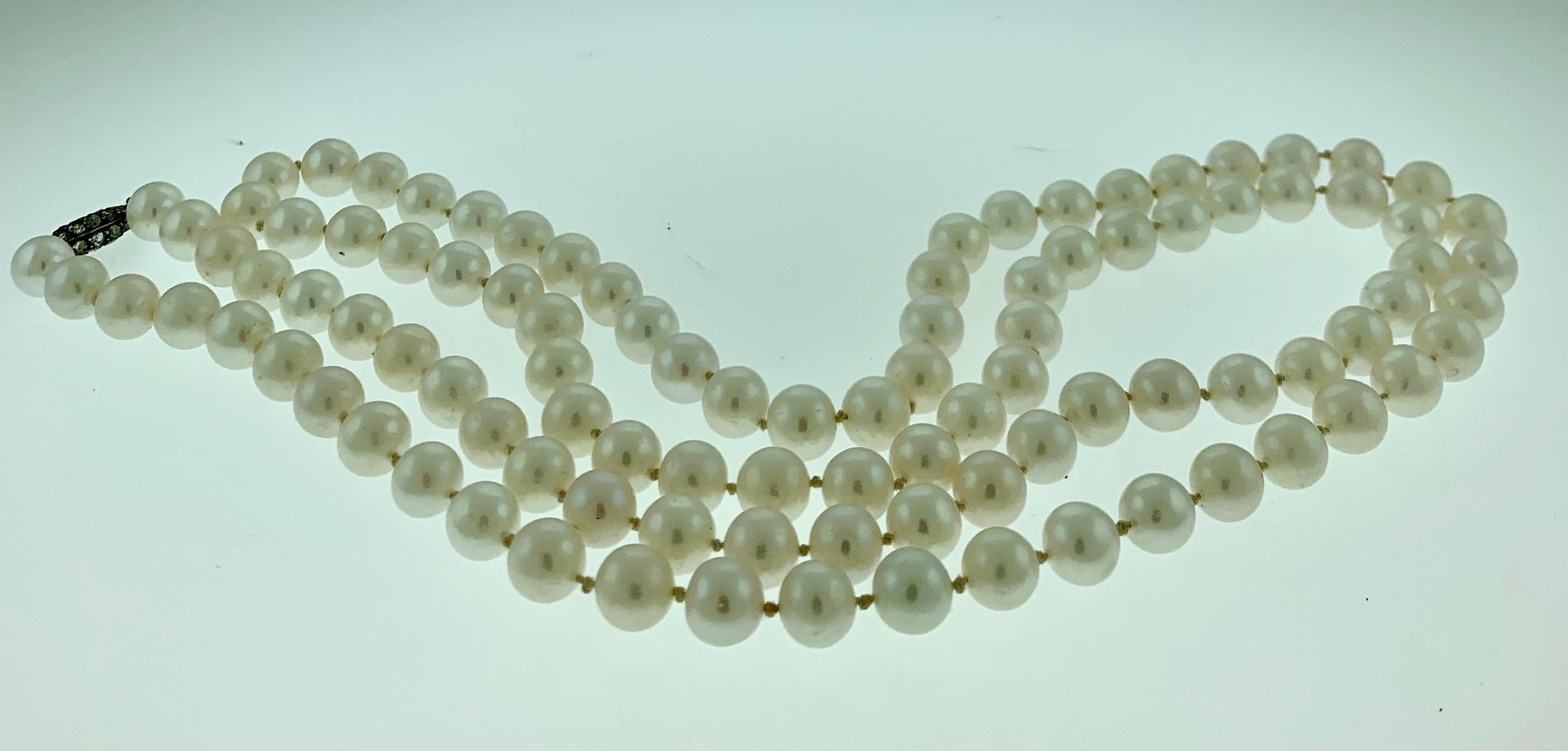 Vintage Pearl Single Strand Necklace Long 4