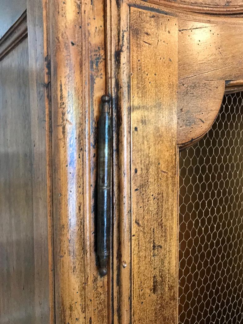 Vintage Pecan Wood Carved Armoire In Good Condition In Livingston, NJ