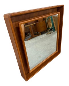 Vintage Pederson & Hansen Danish Modern Teak Lighted Hanging Wall Mirror