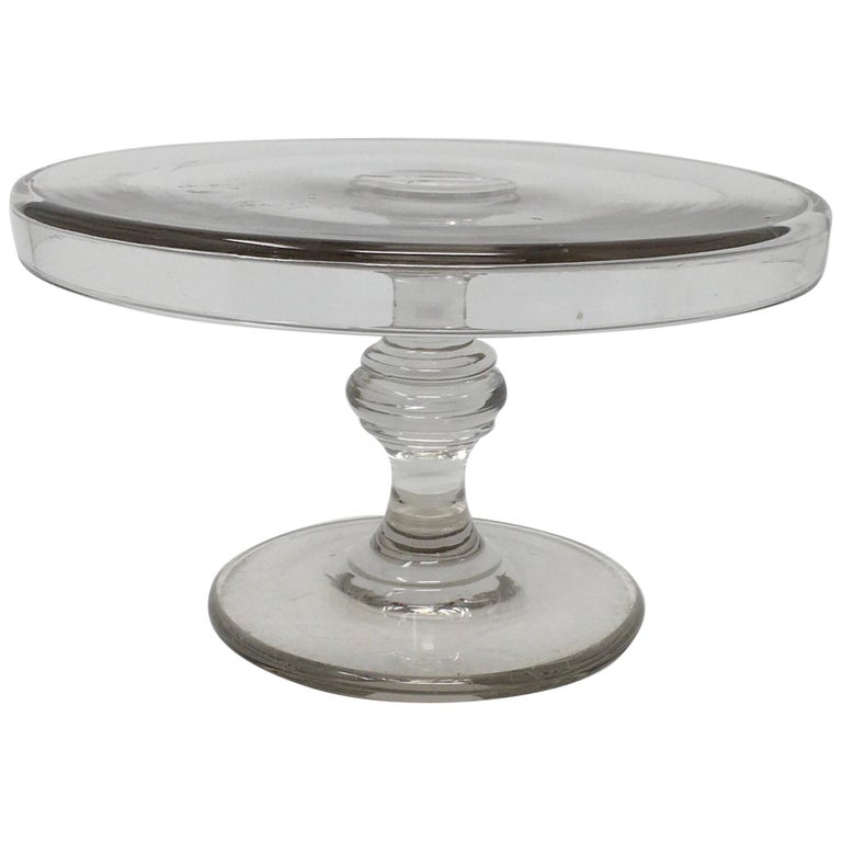Vintage Pedestal Glass Cake Patisserie Stand at 1stDibs