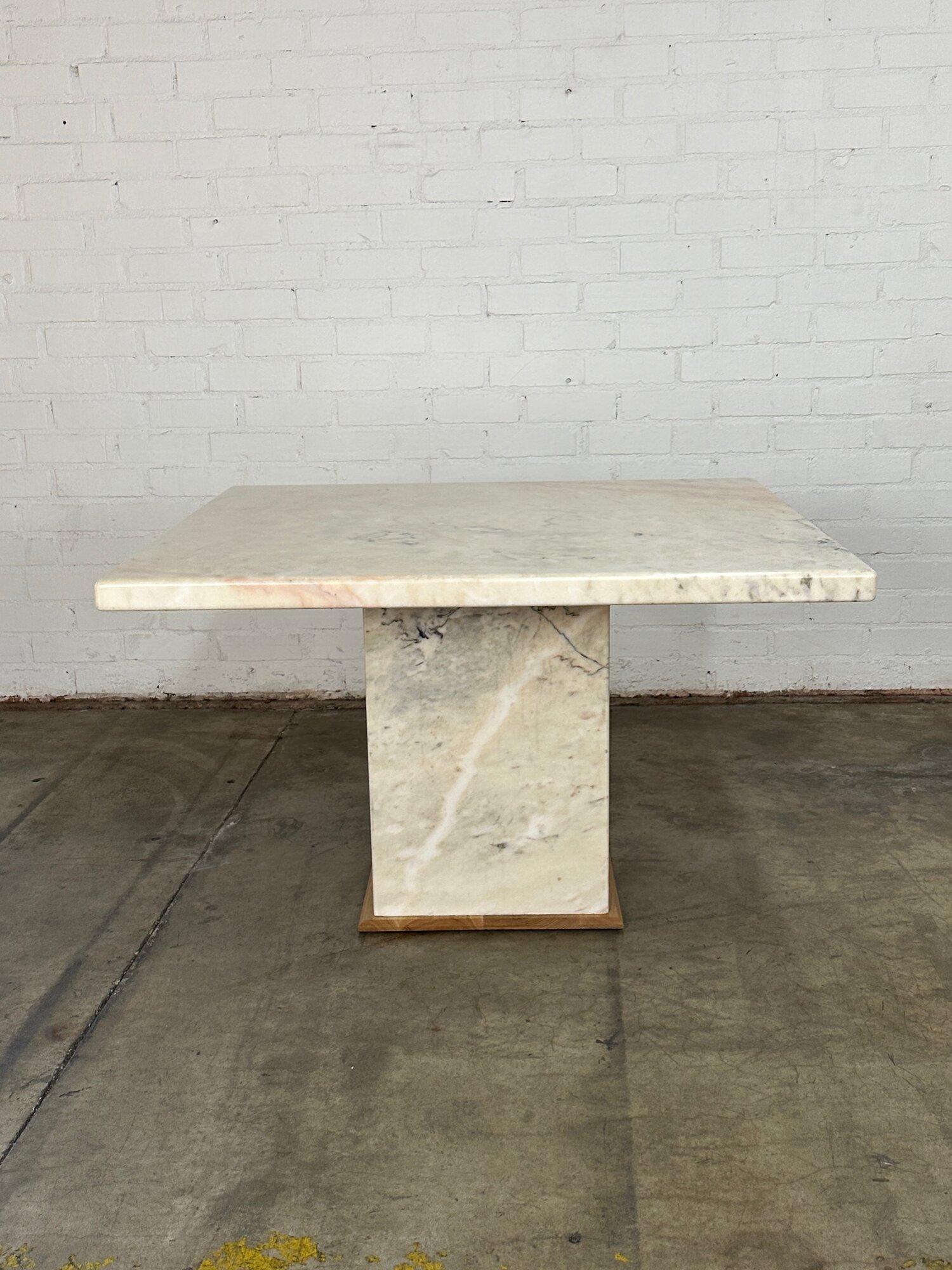 Modern Vintage pedestal marble dining table