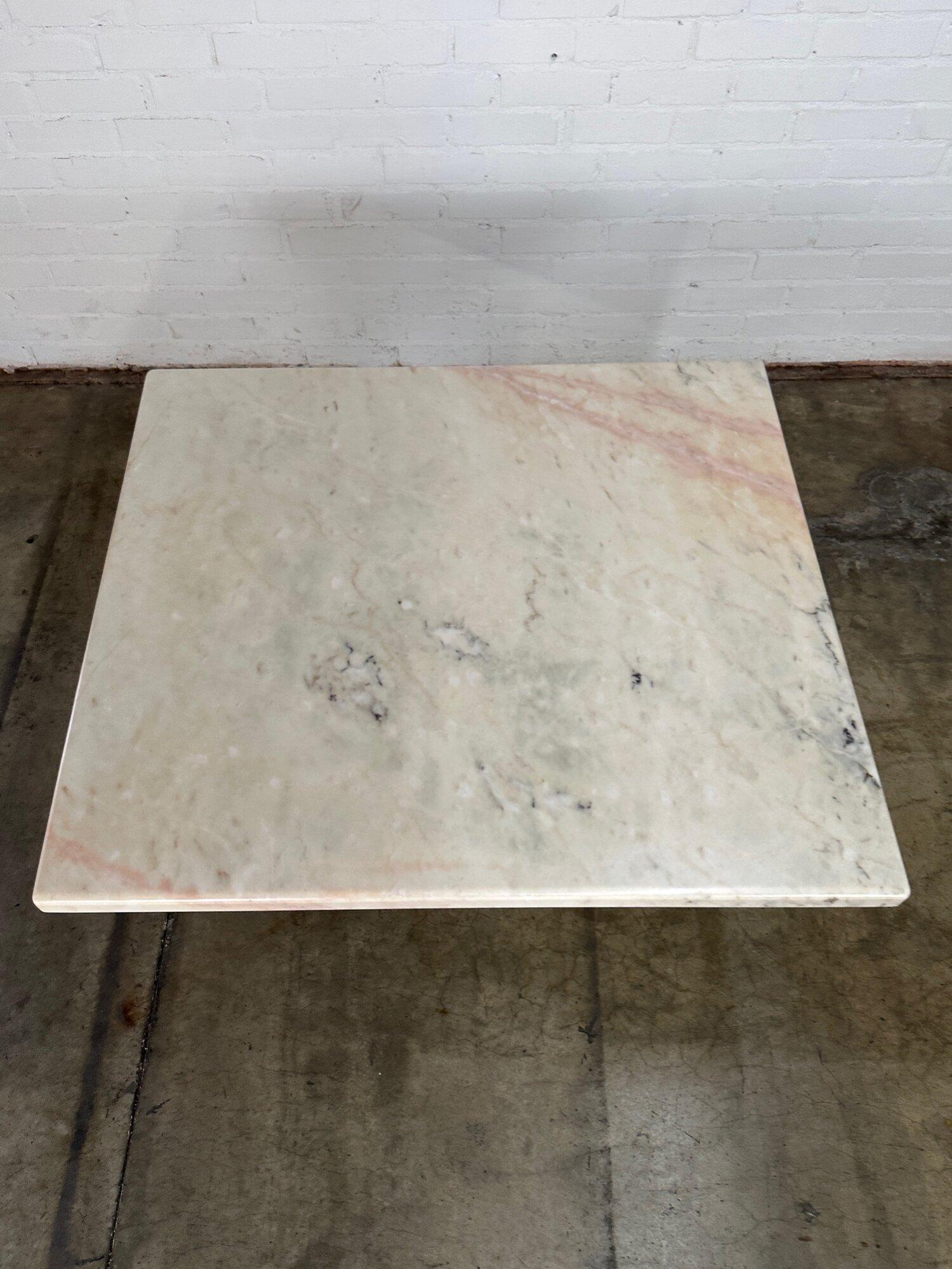 Vintage pedestal marble dining table For Sale 2