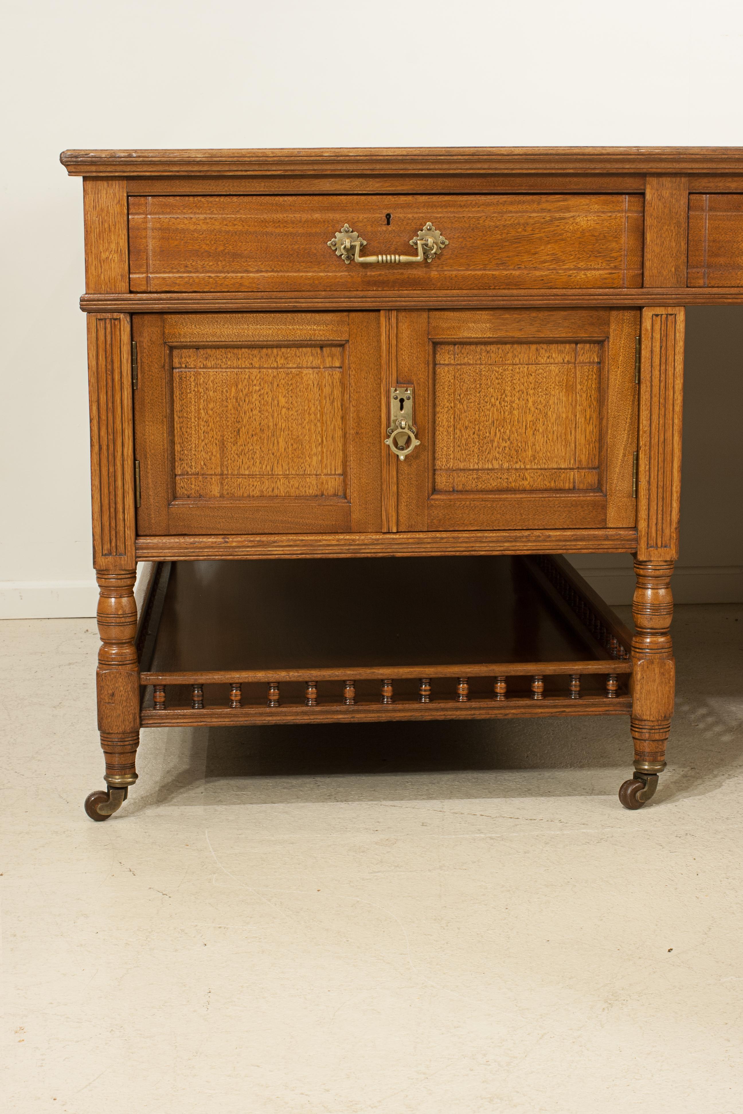 Vintage Pedestal Partners Desk For Sale 2