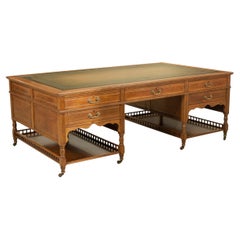 Antique Pedestal Partners Desk