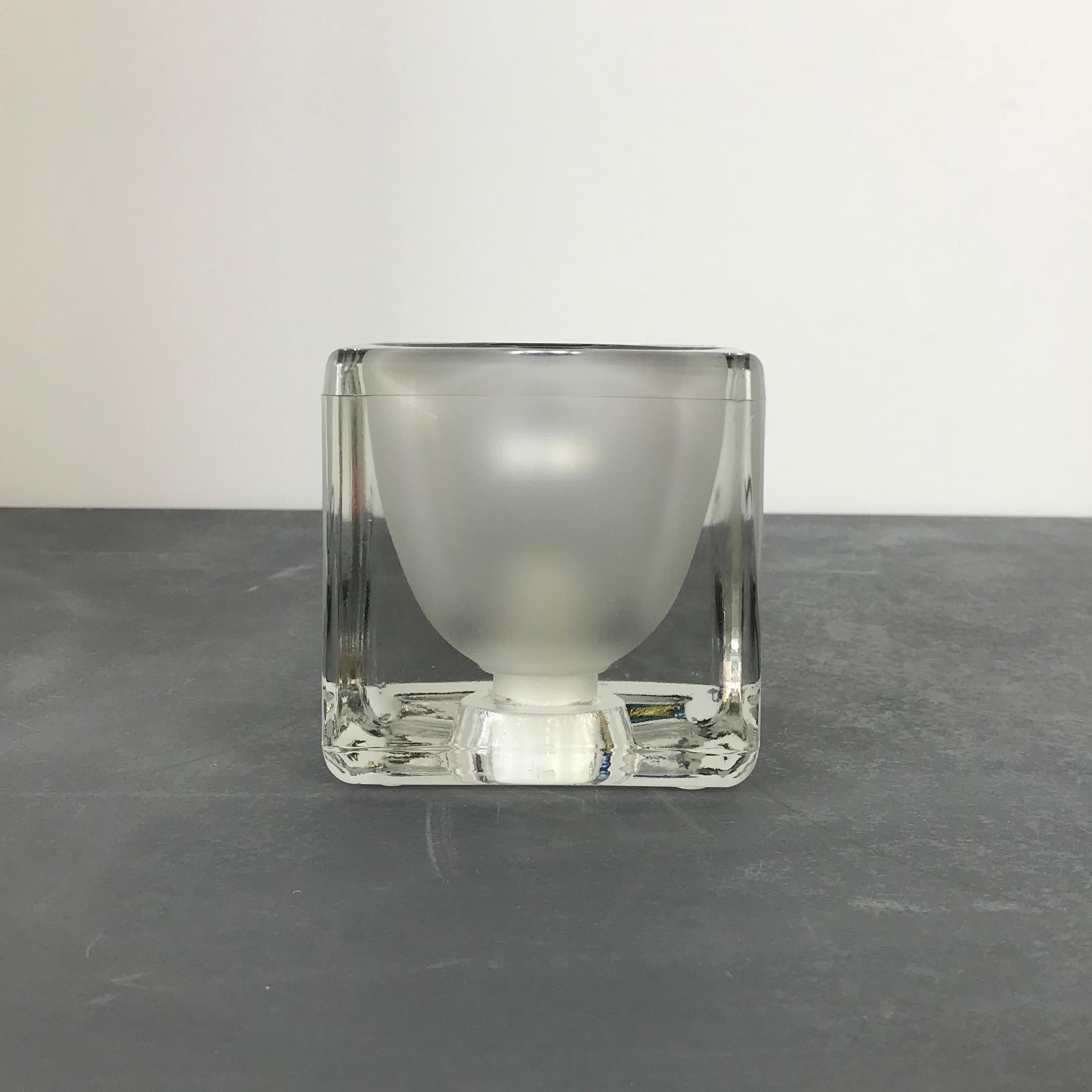 Mid-Century Modern Vintage Peill & Putzler Frosted Ice Cube Glass Lamp, Germany, 1970s