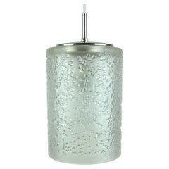 vintage peill & putzler PENDANT LAMP textured glass etched glass 60s 70s