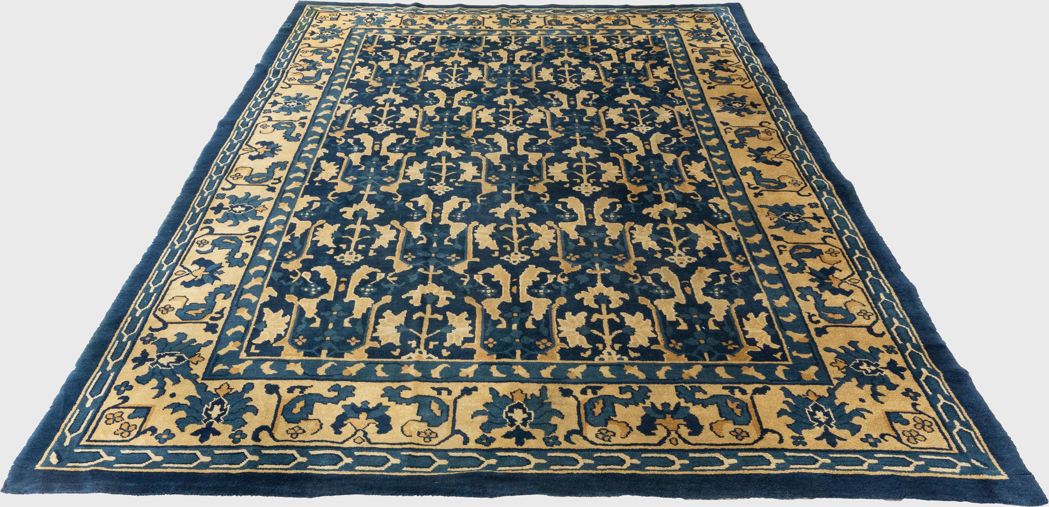 Hand-Woven Antique Peking Chinese Rug 8' x 10' For Sale