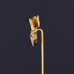 Vintage-Anstecknadel „Pelikan in ihrer Frömmigkeit“ aus 14-karätigem Gold