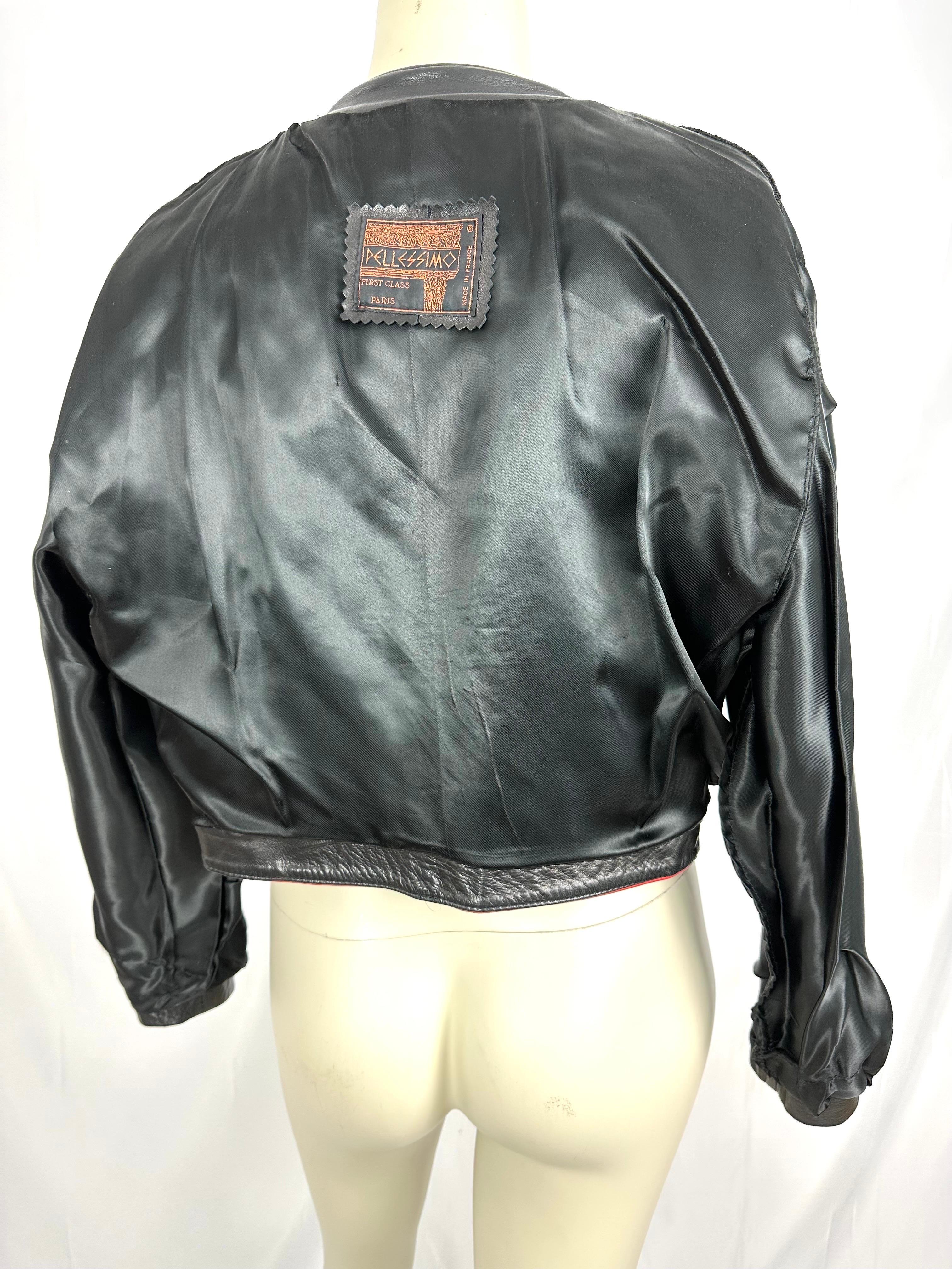 Vintage Pellessimo lamb leather jacket For Sale 1