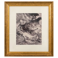 Vintage Pen and Ink Drawing in a Gilt Wood Frame