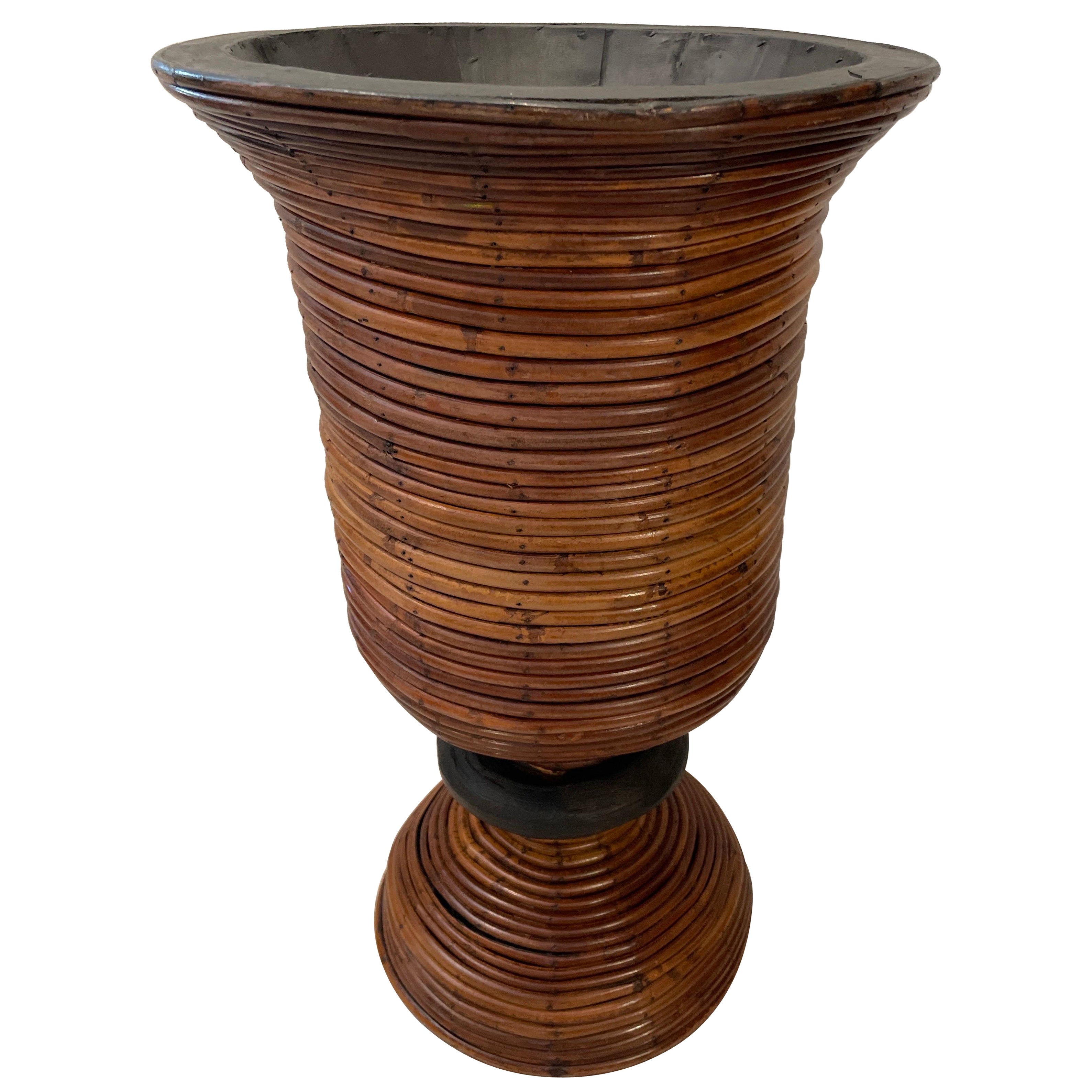 Vintage Bleistift Bambus Urne Gefäß geformt