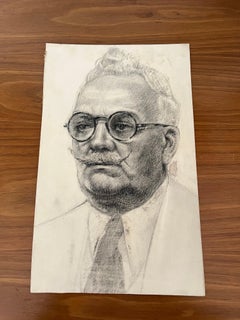 Vintage Pencil Drawing Portrait of Man