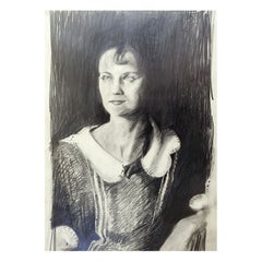Vintage Pencil Portrait Drawing by Marilyn Lanfear