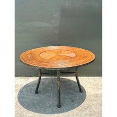 Vintage Pencil Reed and Metal Dining Table