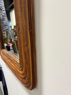 Vintage Pencil Reed Bamboo Mirror