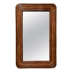 Vintage Pencil Reed Bamboo Mirror