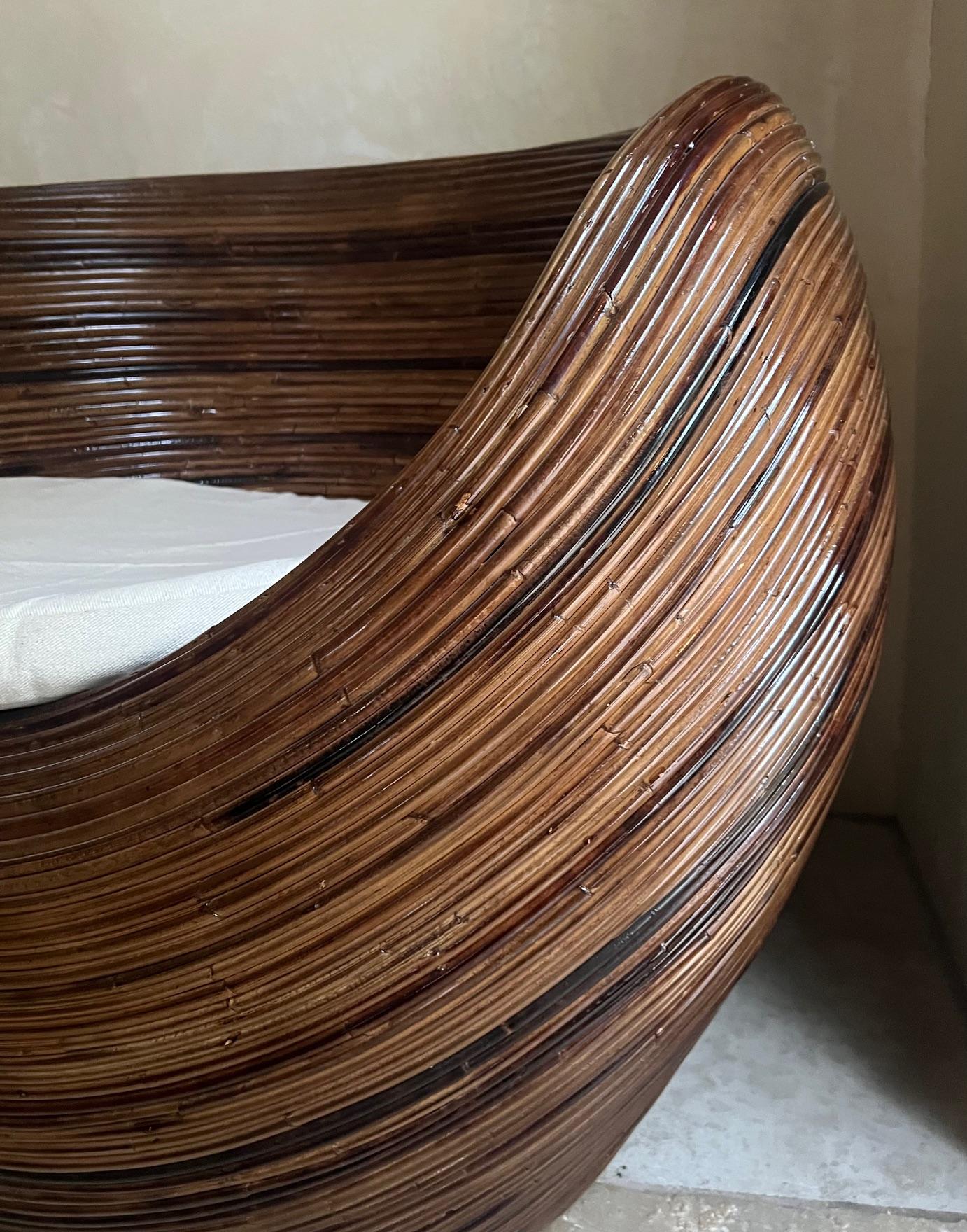 Vintage Pencil Reed Barrel Chair 4