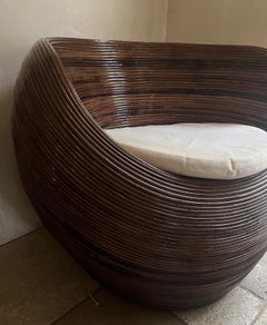 Vintage Pencil Reed Barrel Chair