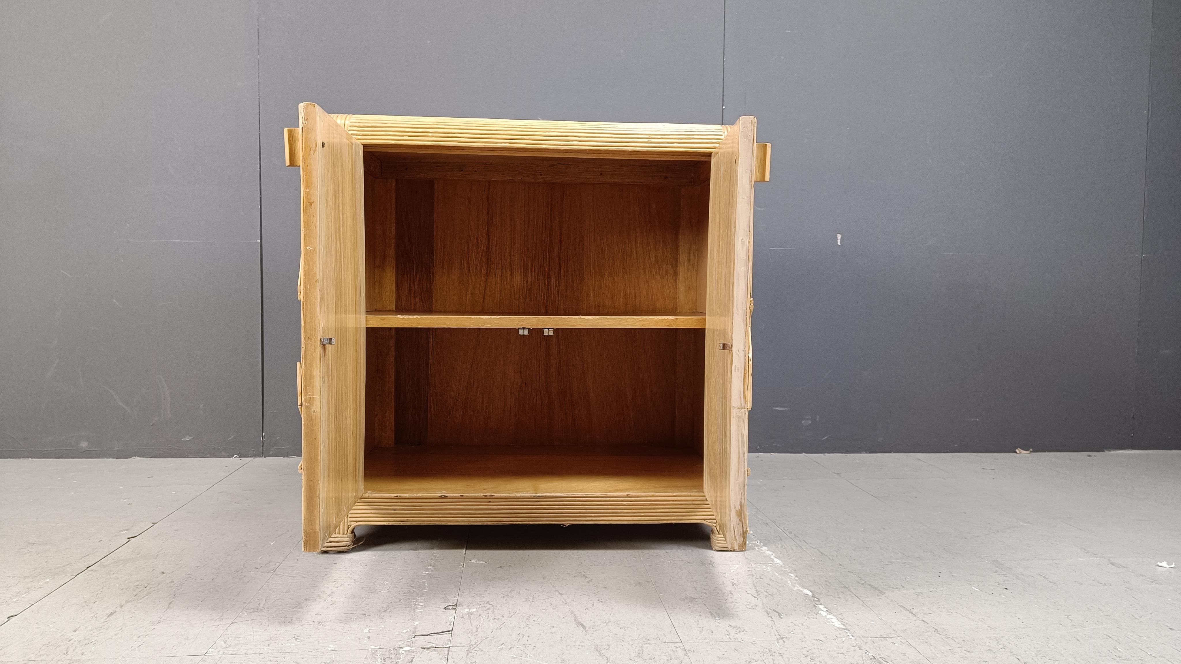 Vintage pencil reed cabinet, 1970s For Sale 4