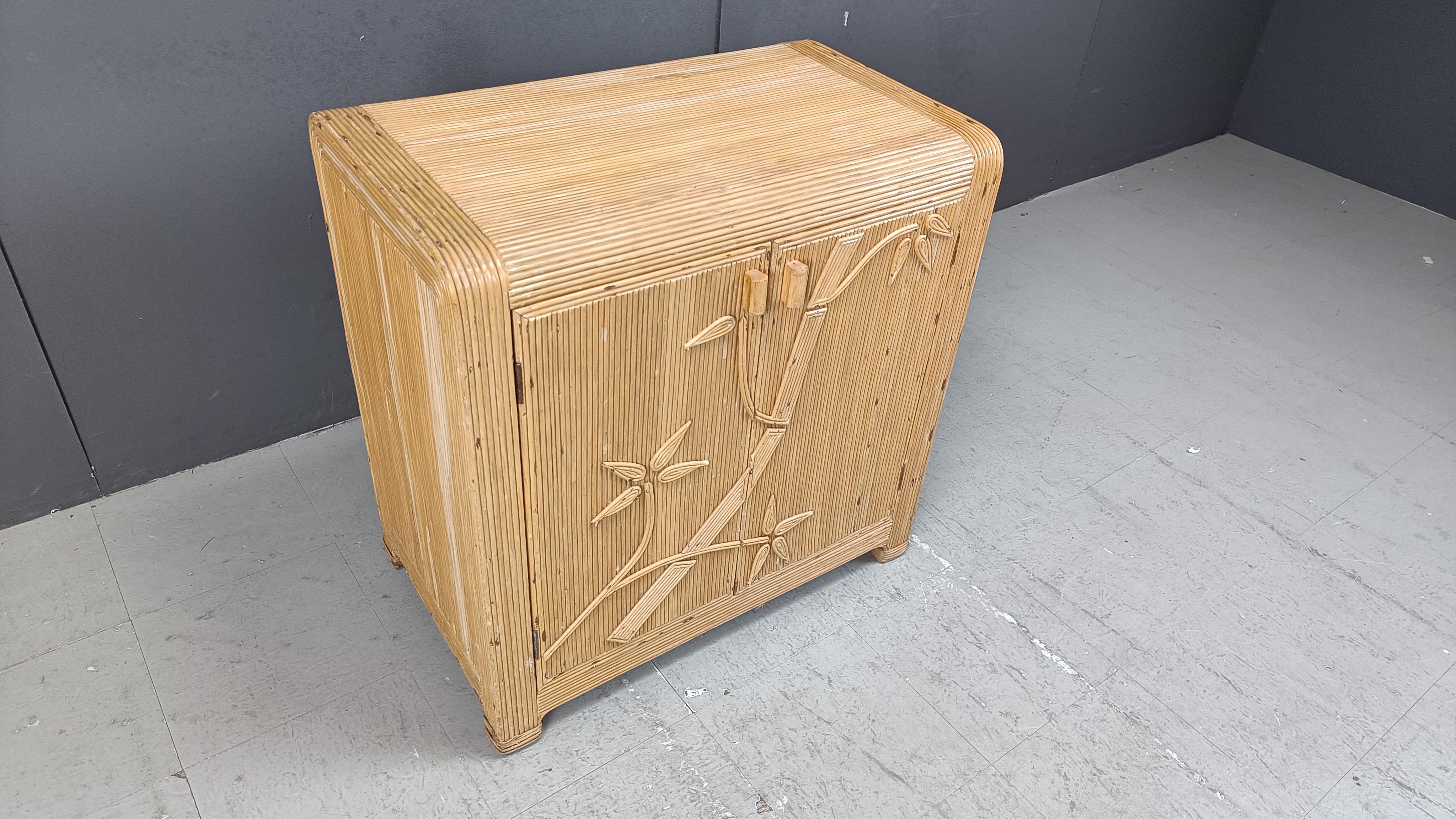 Late 20th Century Vintage pencil reed cabinet, 1970s For Sale