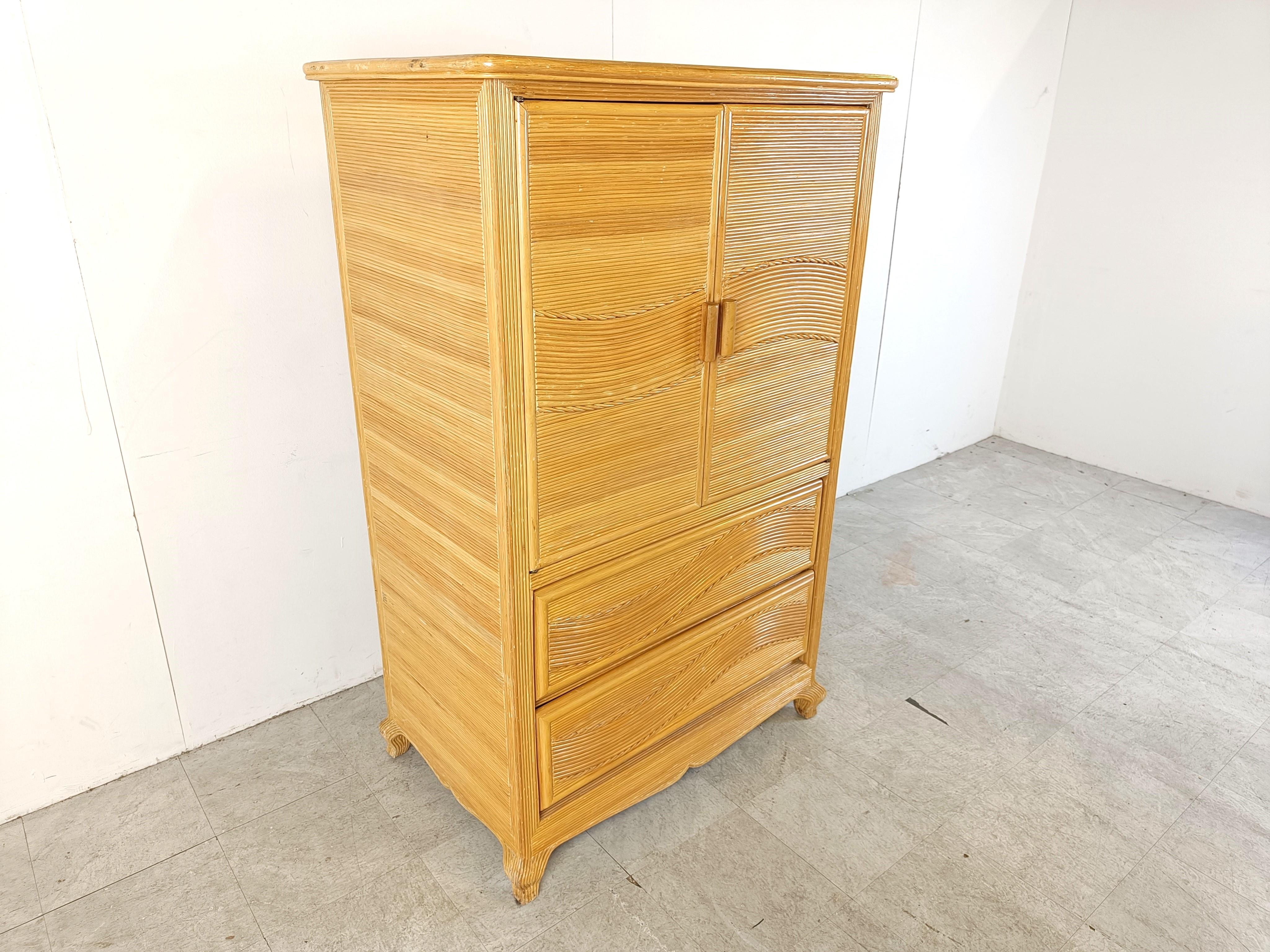 Vintage pencil reed cabinet, 1970s  For Sale 1