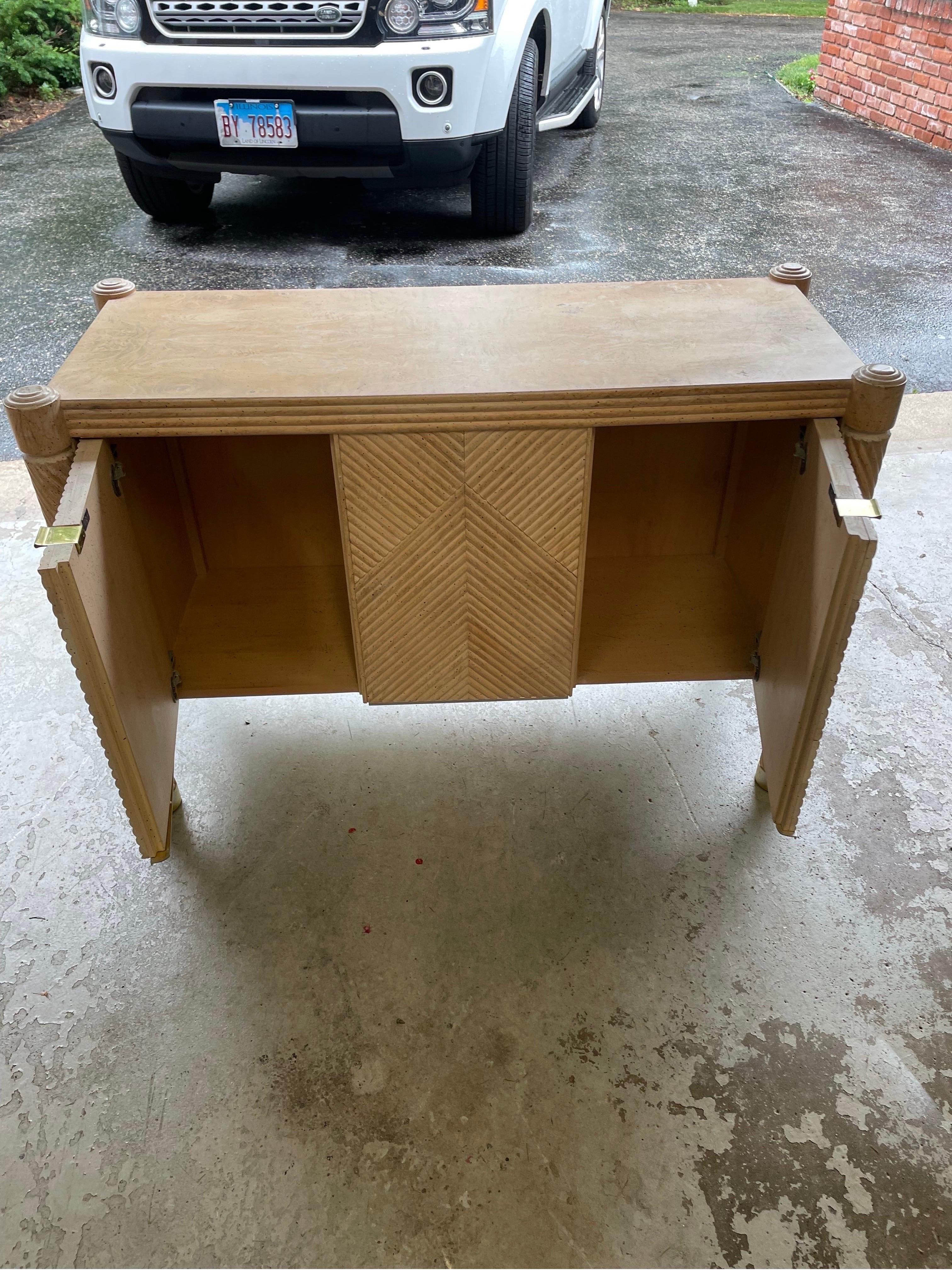 Vintage Pencil Reed Modernist Cabinet In Good Condition For Sale In Chicago, IL