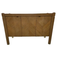 Meuble de rangement crayon moderniste vintage en roseau