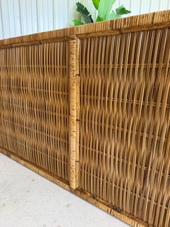 Vintage Pencil Reed Rattan 6-Drawer Dresser With Cane Drawer Fronts