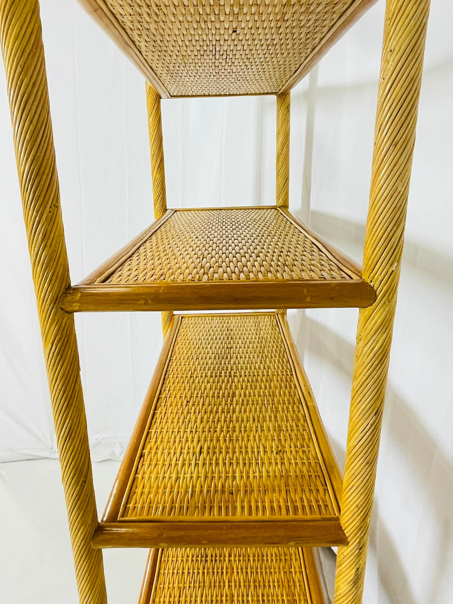 Vintage-Bleistift-Etagere aus Schilf und Rattan, USA 1960er Jahre im Angebot 5